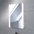 AURLANE - Meuble salle de bain 60x80 - Finition chene naturel - vasque noire + miroir Led - TIMBER 60 - Pack02 - vignette