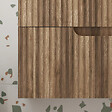 AURLANE - Meuble de Salle de Bains LEON 80cm Décor Bois - 2 Tiroirs en MDF Ondulés - Vasque à encastrer - vignette