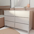 AURLANE - Pack Meuble Salle de Bains 120 cm Laqué Blanc, 6 tiroirs avec Vasque Céramique - XENOS - vignette
