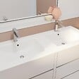 AURLANE - Pack Meuble Salle de Bains 120 cm Laqué Blanc, 6 tiroirs avec Vasque Céramique - XENOS - vignette
