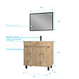 AURLANE - Meuble salle de bain 80x80 - Finition chene naturel + vasque blanche + miroir - TIMBER 80 - Pack25 - vignette