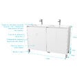 AURLANE - Pack Meuble Salle de Bains 120 cm Laqué Blanc, 4 portes avec Vasque Céramique - XENOS - vignette