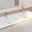 AURLANE - Pack Meuble Salle de Bains 120 cm Laqué Blanc, 4 portes avec Vasque Céramique - XENOS - vignette