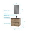 AURLANE - Meuble salle de bain 60x54 - Finition chene naturel + vasque noire + miroir Led - TIMBER 60 - Pack08 - vignette