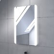 AURLANE - Meuble salle de bain 60x54 - Finition chene naturel + vasque noire + miroir Led - TIMBER 60 - Pack08 - vignette