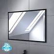 AURLANE - Meuble salle de bain 80x54 - Finition chene naturel + vasque blanche + miroir - TIMBER 80 - Pack 35 - vignette