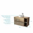 AURLANE - Meuble de salle de bains 100cm TIMBER Décor Chêne 2 Tiroirs et Module - Vasque Ronde Blanche - vignette