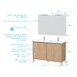 AURLANE - Meuble Salle de Bains 120 cm Chêne Clair 4 Portes, Vasque, Miroirs 60x80 et Réglettes Led - XENOS - vignette