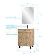 AURLANE - Pack Meuble SDB 60cm sur pieds 2 portes Chene_Vasque blanche + Miroir Led - TIMBER 60_Pack21 - vignette