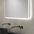 AURLANE - Meuble salle de bains 120cm Chene et noir, Vasques rondes Diam 36cm et Miroir Led 120x70 - OMEGA - vignette