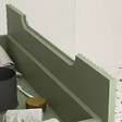 AURLANE - Meuble de Salle de Bains LEON 80cm Vert Olive - 2 Tiroirs en MDF Ondulés - Vasque à encastrer - vignette