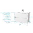 AURLANE - Pack Meuble Salle de Bains 80 cm Laqué Blanc, 2 tiroirs avec Vasque Céramique - XENOS - vignette
