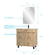 AURLANE - Meuble salle de bain 80x80 -Finition chene naturel + vasque blanche + miroir Led- TIMBER 80 - Pack27 - vignette