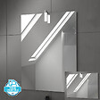 AURLANE - Meuble salle de bain 80x80 -Finition chene naturel + vasque blanche + miroir Led- TIMBER 80 - Pack27 - vignette