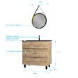 AURLANE - Pack Meuble SDB 80cm sur pieds 3 tiroirs Chene_Vasque noire + Miroir Barber - TIMBER 80_Pack44 - vignette
