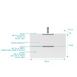 AURLANE - Meuble de Salle de Bains 80cm Suspendu Blanc 2 Tiroirs - Vasque Blanche - ELEMENTARY - vignette