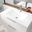 AURLANE - Meuble de Salle de Bains 80cm Suspendu Blanc 2 Tiroirs - Vasque Blanche - ELEMENTARY - vignette