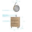 AURLANE - Pack Meuble SDB 60cm sur pieds 3 tiroirs Chene_Vasque blanche + Miroir Barber - TIMBER 60 - vignette
