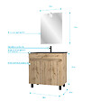 AURLANE - Pack Meuble SDB 80cm sur pieds 2 portes Chene_Vasque noire + Miroir Led - TIMBER 80_Pack23 - vignette