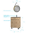 AURLANE - Pack Meuble SDB 60cm sur pieds 2 portes Chene_Vasque noire + Miroir Barber - TIMBER 60_Pack20 - vignette