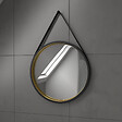 AURLANE - Pack Meuble SDB 60cm sur pieds 2 portes Chene_Vasque noire + Miroir Barber - TIMBER 60_Pack20 - vignette