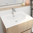 AURLANE - Pack Meuble Salle de Bains 60 cm Chêne Clair, 2 tiroirs avec Vasque Céramique - XENOS - vignette