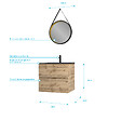 AURLANE - Meuble salle de bain 60x54 -Finition chene naturel + vasque noire + miroir barber-TIMBER 60 - Pack30 - vignette