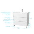 AURLANE - Pack Meuble Salle de Bains 80 cm Laqué Blanc, 3 tiroirs avec Vasque Céramique - XENOS - vignette