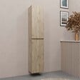 AURLANE - Meuble colonne pour salle de bains 2 portes finition chêne Naturel - 30x25x150 - TIMBER - vignette