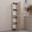 AURLANE - Meuble colonne pour salle de bains 2 portes finition chêne Naturel - 30x25x150 - TIMBER - vignette