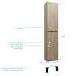 AURLANE - Meuble colonne pour salle de bains 2 portes finition chêne Naturel - 30x25x150 - TIMBER - vignette