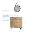 AURLANE - Meuble salle de bain 80x80 -Finition chene naturel + vasque blanche + miroir barber-TIMBER 80-Pack28 - vignette