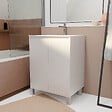 AURLANE - Pack Meuble Salle de Bains 60cm Laqué Blanc 2 portes avec Vasque Céramique Blanche - XENOS - vignette