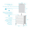 AURLANE - Pack Meuble Salle de Bains 80cm Blanc 3 Tiroirs, Vasque, Miroir 60x80 et réglette Led - XENOS - vignette