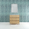 AURLANE - Pack Meuble Salle de Bains 80cm Chêne Clair 3 Tiroirs, Vasque, Miroir 60x80 et réglette Led - XENOS - vignette