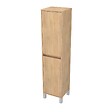 AURLANE - Colonne de rangement Chêne Clair sur Pieds - Hauteur 160 cm - 2 Portes - XENOS - vignette