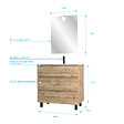 AURLANE - Pack Meuble SDB 80cm sur pieds 3 tiroirs Chene_Vasque blanche + Miroir Led - TIMBER 80_Pack47 - vignette