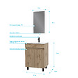 AURLANE - Meuble salle de bain 60x80 - Finition chene naturel - vasque blanche + miroir Led - TIMBER 60 - vignette