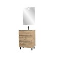 AURLANE - Pack Meuble SDB 60cm sur pieds 3 tiroirs Chene_Vasque blanche + Miroir Led - TIMBER 60_Pack41 - vignette