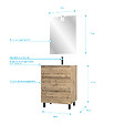 AURLANE - Pack Meuble SDB 60cm sur pieds 3 tiroirs Chene_Vasque blanche + Miroir Led - TIMBER 60_Pack41 - vignette