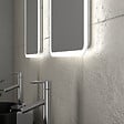 AURLANE - Meuble salle de bains 120cm Chene et noir, Vasques rondes Diam 41cm et Miroirs Led 40x60 - OMEGA - vignette