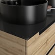 AURLANE - Meuble salle de bains 120cm Chene et noir, Vasques rondes Diam 41cm et Miroirs Led 40x60 - OMEGA - vignette