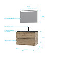 AURLANE - Meuble salle de bain 80x54 - Finition chene naturel + vasque noire + miroir Led - TIMBER 80 - Pack12 - vignette