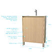 AURLANE - Pack Meuble Salle de Bains 60 cm Chêne Clair, 2 portes avec Vasque Céramique - XENOS - vignette
