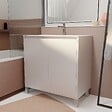 AURLANE - Pack Meuble Salle de Bains 80cm Laqué Blanc 2 Portes avec Vasque Céramique Blanche - XENOS - vignette
