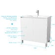 AURLANE - Pack Meuble Salle de Bains 80cm Laqué Blanc 2 Portes avec Vasque Céramique Blanche - XENOS - vignette