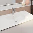 AURLANE - Pack Meuble Salle de Bains 80cm Laqué Blanc 2 Portes avec Vasque Céramique Blanche - XENOS - vignette