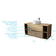 AURLANE - Meuble de salle de bains 120 cm TIMBER - Décor Chêne, 2 tiroirs, Vasque blanche à poser - vignette