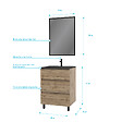 AURLANE - Pack Meuble SDB 60cm sur pieds 3 tiroirs Chene_Vasque noire + Miroir - TIMBER 60_Pack13 - vignette