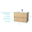 AURLANE - Pack Meuble Salle de Bains 80 cm Chêne Clair, 2 tiroirs avec Vasque Céramique - XENOS - vignette